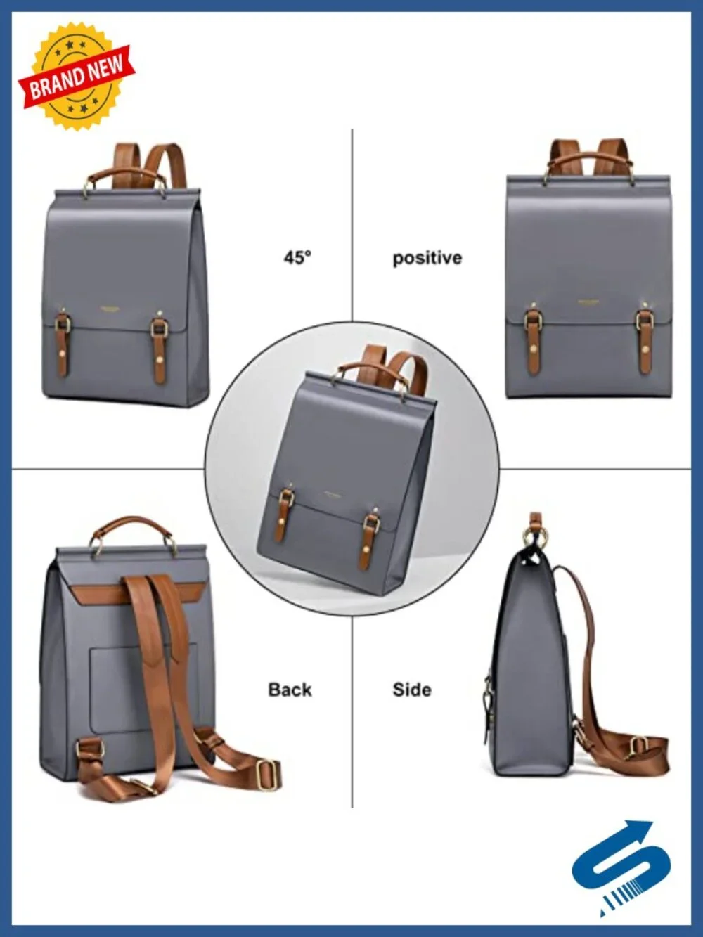 Genuine Leather Fashion Backpack Purse Women Anti-Theft Travel Work School Bag